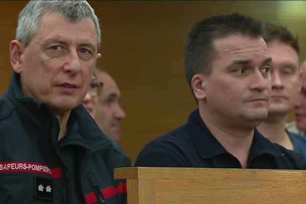 Lors du procès la sécurité des pompiers en intervention au centre des débats. Lyon, le 29 janvier 2018