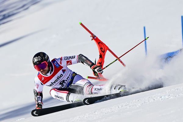 Mathieu Faivre au slalom géant messieurs.