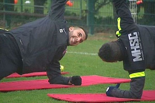 Montpellier - les joueurs du MHSC à l'entraînement - 17 janvier 2014.