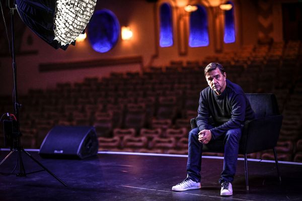 Laurent Garnier sur la scène du Grand Rex à Paris, en octobre 2021.