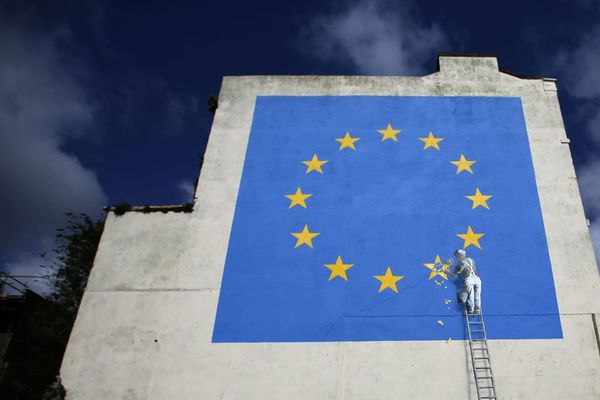 Une ouvre de Banksy symbolisant le Brexit à Douvres (Kent)