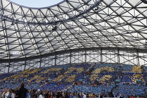 Le stade Vélodrome lors de la messe organisée par le pape François à Marseille, le samedi 23 septembre 2023.