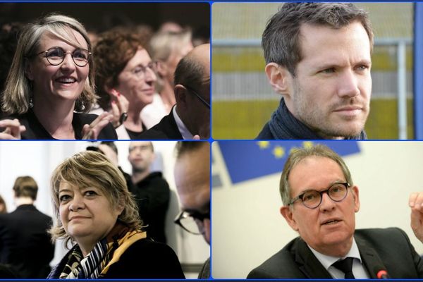 De gauche à droite et de haut en bas : Marie-Pierre Védrenne, eurodéputée rennaise liste LREM - Pierre Karleskind, eurodéputé brestois liste LREM - Isabelle Thomas, eurodéputée malouine Génération.s sortante - Alain Cadec, eurodéputé briochin sortant LR