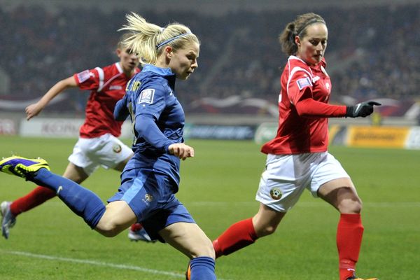 Eugenie LE SOMMER, France-Bulgarie, match qualificatif pour la Coupe du Monde de football féminin.  