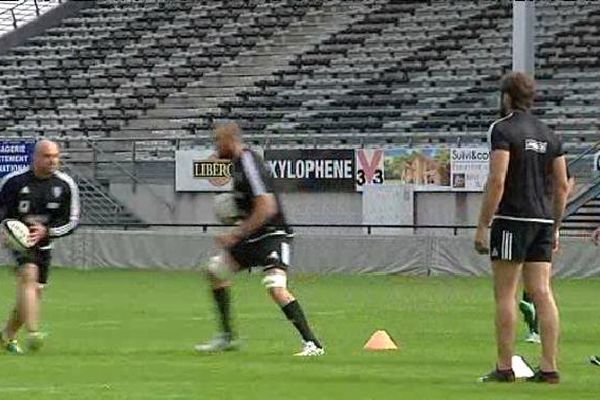 Les joueurs du CAB à l'entraînement vendredi à Brive