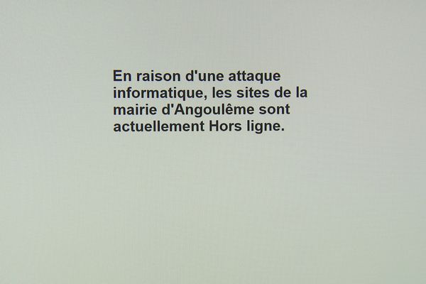 Le message de la ville d'Angoulême suite à la cyber attaque dont elle a été victime ce lundi 24 juillet.