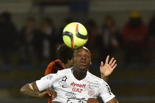 Le milieu de terrain montpellierain Bryan Dabo pendant le match Montpellier-Lorient le 6 février 2016. 