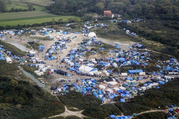 La Jungle de Calais vue du ciel, le 18 octobre 2015.