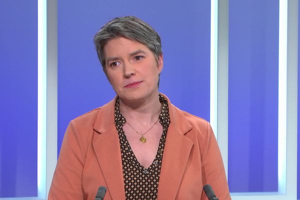 Amélie Rebière est présidente de la Coordination Rurale 19 et l'une des vice-présidentes au niveau national, le 4 janvier 2025, sur le plateau de France 3 Limousin.