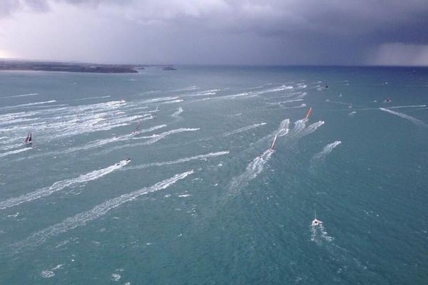 Spectacle magnifique de ce départ de la 10e édition de la Route du Rhum ce dimanche 2 novembre 2014