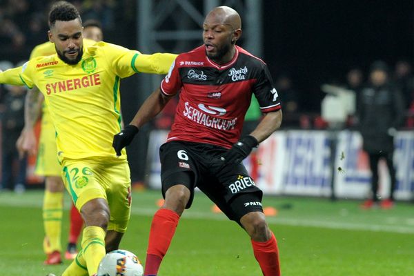 Baïssama Sankoh, ici sous les couleurs de Guingamp, a signé un contrat de trois ans avec le Stade Malherbe de Caen