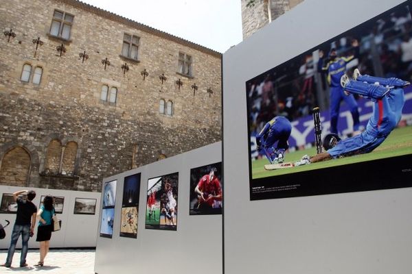 Narbonne (Aude) - festival Sportfolio exposition dans la cour du Palais des Archevêques - juin 2012