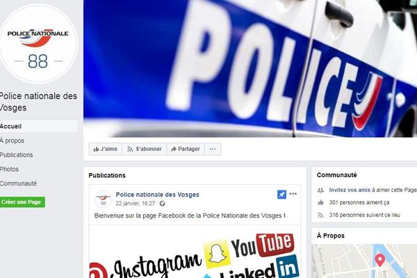 La Police Nationale a sa page Facebook Vosgienne.