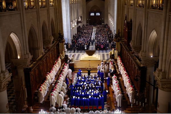 Les choeurs de la Maitrise de Notre-Dame lors de la messe inaugurale de la cathédrale le 8 décembre.