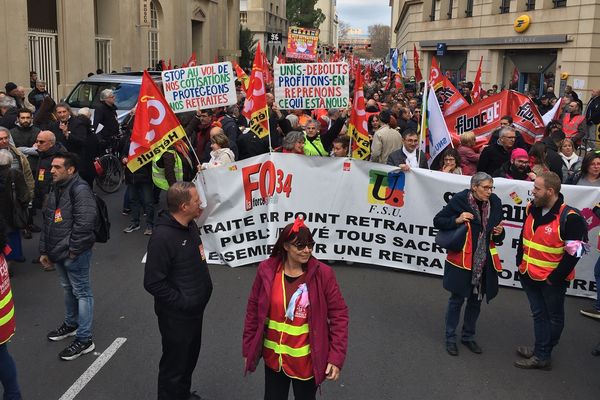 Montpellier - manifestation contre la réforme des retraites - 16 janvier 2020.