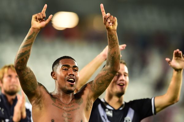 La joie de Malcom à la fin du match contre Guingamp, le 23 septembre 2017 à Bordeaux.