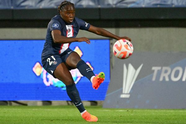 Sandy Baltimore lors du Trophée des Champions entre le Paris Saint-Germain et Lyon au Stade Marcel-Tribut à Dunkerque en août 2022.