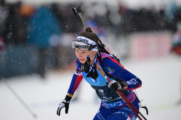 La Française Jeanne Richard a pris la 4e place de la mass start du Grand-Bornand (Haute-Savoie) le 22 décembre 2024.