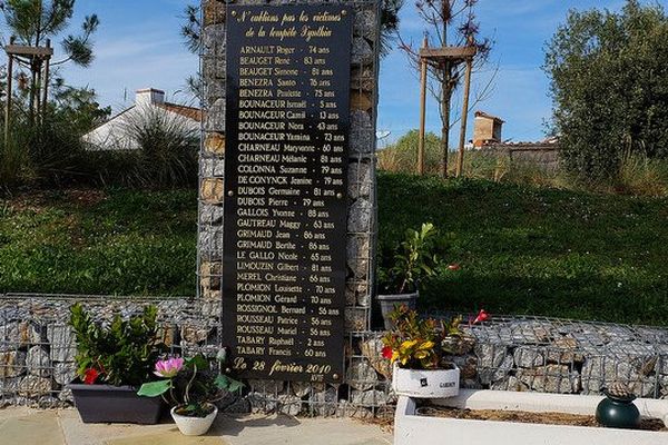 Mémorial aux 29 victimes de la tempête Xynthia du 28 février 2010 à La Faute-sur-Mer