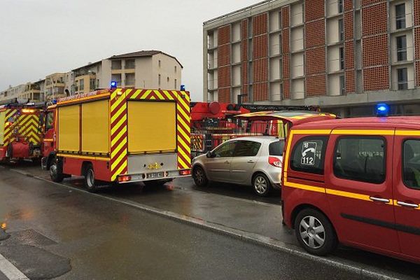 Les pompiers sur place