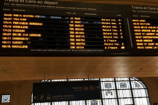 Nombreux retards au départ et à l'arrivée en gare de Limoges Bénédictin.