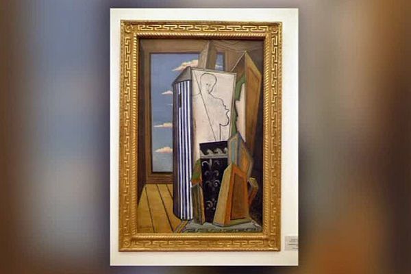 Béziers (Hérault) - "composition avec autoportrait" peinte en 1926 par le maître moderne italien Giorgio de Chirico - archives