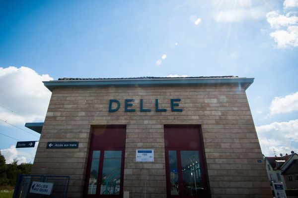 La gare de Delle dans le Territoire de Belfort