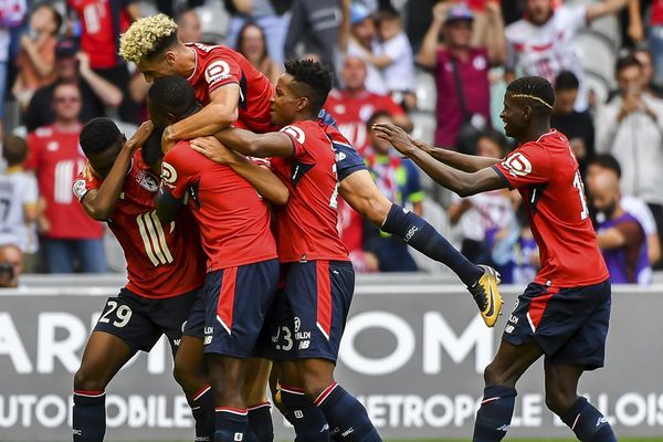 La joie des joueurs du LOSC ce dimanche après-midi