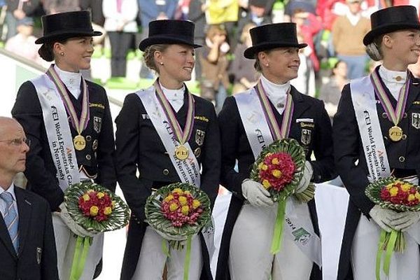 L'Allemagne remporte l'épreuve de dressage par équipe aux Jeux Equestres Mondiaux le 26 août 2014