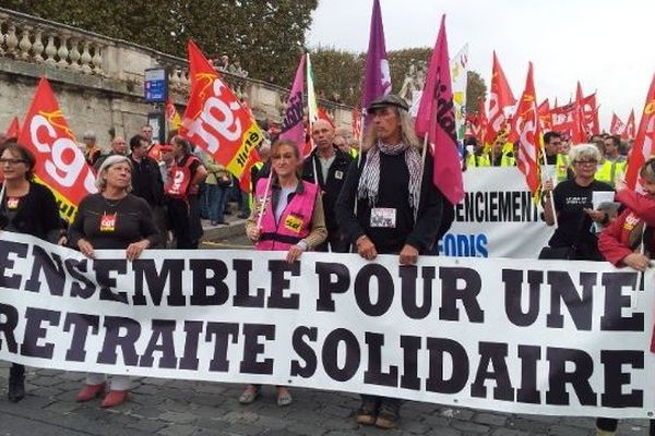 Une manifestation montpelliéraine à l'appel de FO, de la CGT, de SUD et de Solidaires