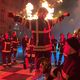 Manifestation des pompiers lors de la Fête des Lumières de Lyon le 5 décembre 2024