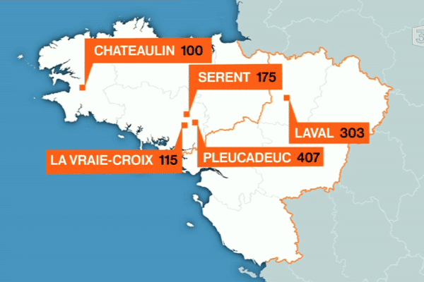 Les sites de production du pôle Frais de Doux, en Bretagne.