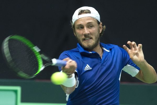 Lucas Pouille lors de la demi-final perdue contre la Croatie l'an dernier.