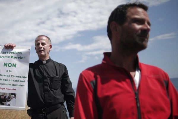 Patrice Gourrier et Jérôme Kerviel, hier, en Italie.