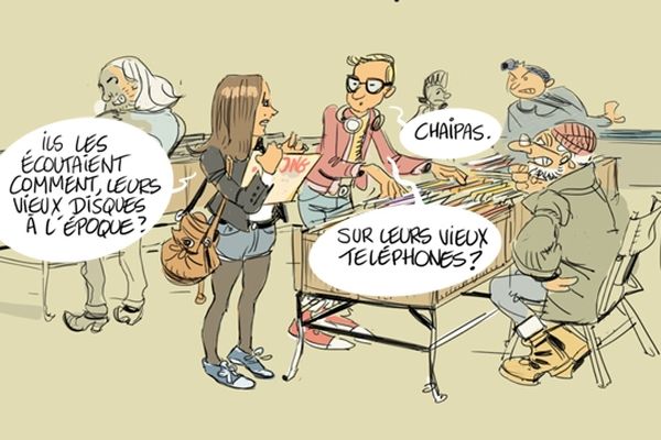 Le retour des disques vinyls, vu par notre dessinateur Thierry Doudoux.