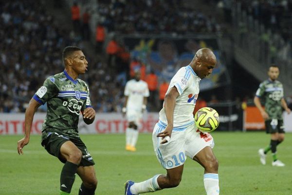 André Ayew lors de son dernier match avec l'OM contre Bastia