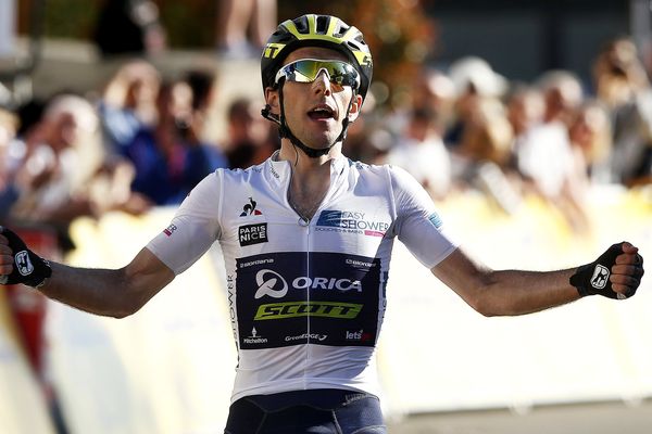 Le Britannique Simon Yates (Orica) à l'arrivée de la 6è étape entre Aubagne et Fayence
