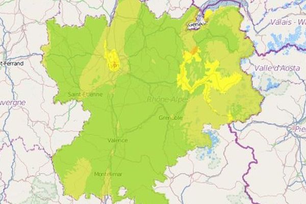 Une carte complètement verte, sans pollution