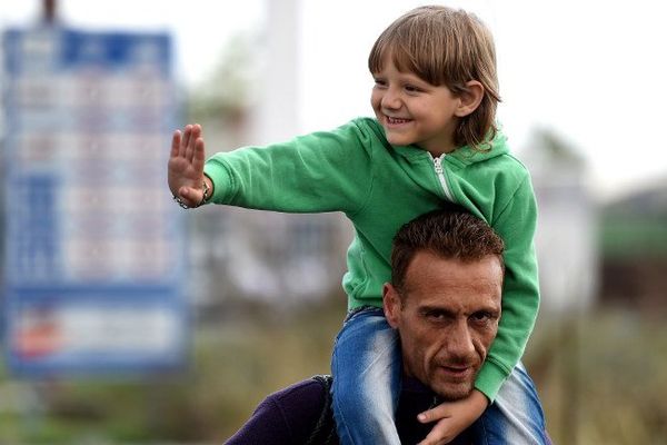 Un migrant à la frontière entre la Hongrie et l'Autriche, septembre 2015