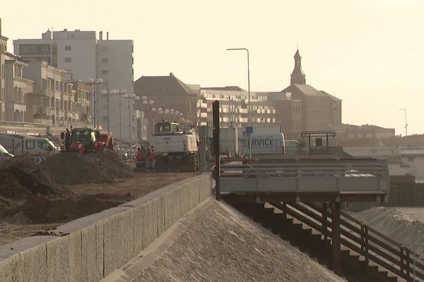 Les travaux du front de mer de Berck vont durer jusqu’en mars, pour faire de l'Esplanade Parmentier, un espace partagé