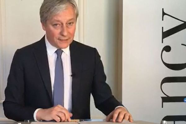 Laurent Hénart, maire de Nancy, à l'occasion de son point Facebook live quotidi, mercredi 25 mars 2020.