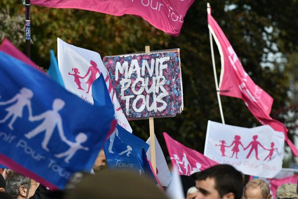 Le défilé de la Manif pour tous, le 16 octobre 2016.