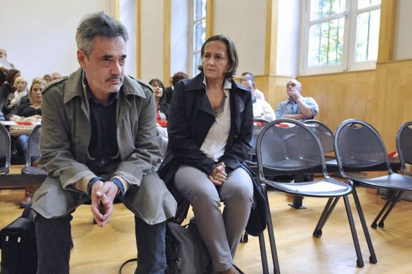 Frédéric et Paola Marin, les parents d'Agnès, en septembre 2014 à Riom lors du procès en appel de Matthieu, le violeur et meurtrier de leur fille.