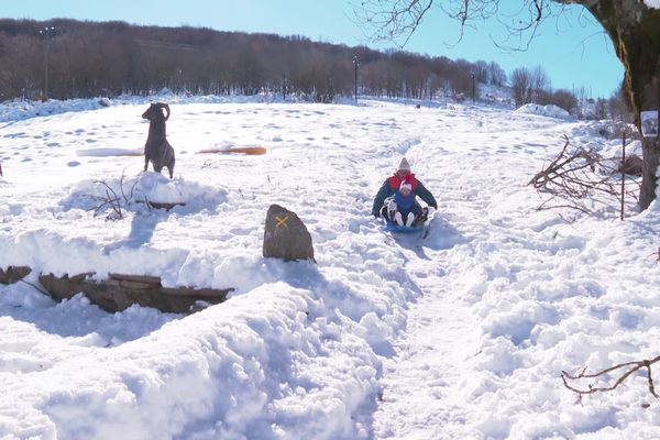 Jusqu'à 60 centimètres de neige sont tombés sur le nord de l'Hérault dans la semaine du 8 janvier 2024. Samedi 12 janvier 2024.