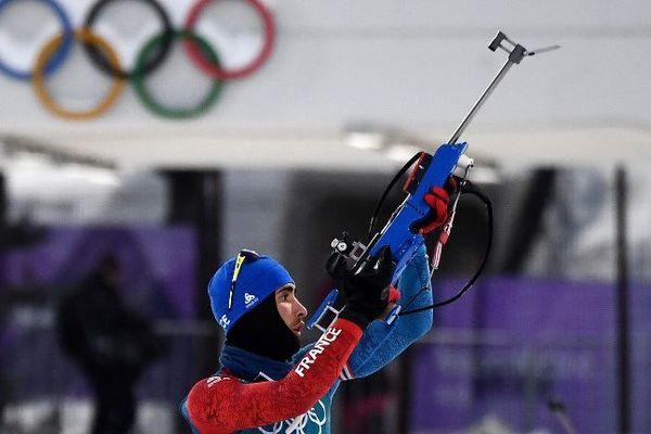 Martin Fourcade à l'entraînement mercredi 7 février 2018 à Pyeongchang (Corée du Sud)