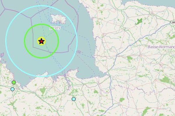 L'épicentre du séisme qui a touché la région de St Malo