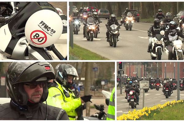 Environ 500 motards se sont réunis cet après-midi. 