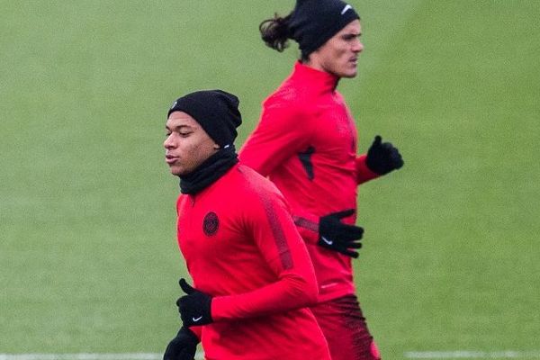 Kylian Mbappé, attaquant du PSG, à l'entraînement, mardi 27 novembre.