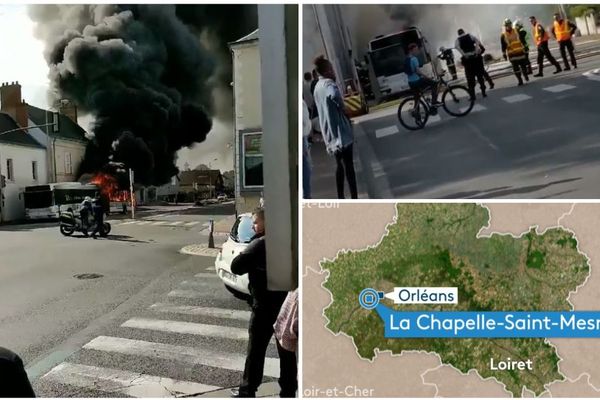 Explosions d'un bus TAO à la Chapelle Saint Mesmin dans le Loiret 