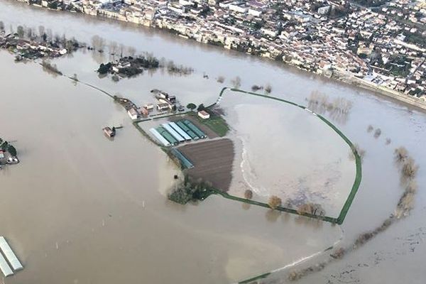 La crue de la Garonne dans le Lot-et-Garonne le 15 décembre 2019